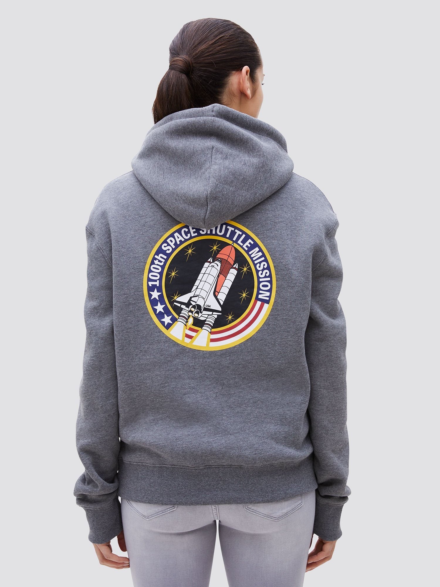 alpha industries space shuttle hoodie grey