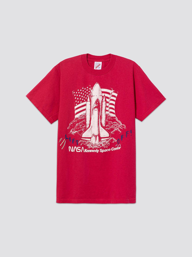 UPCYCLED NASA CHAIN STITCH LIFT OFF TEE RESUPPLY Alpha Industries, Inc. RED S 