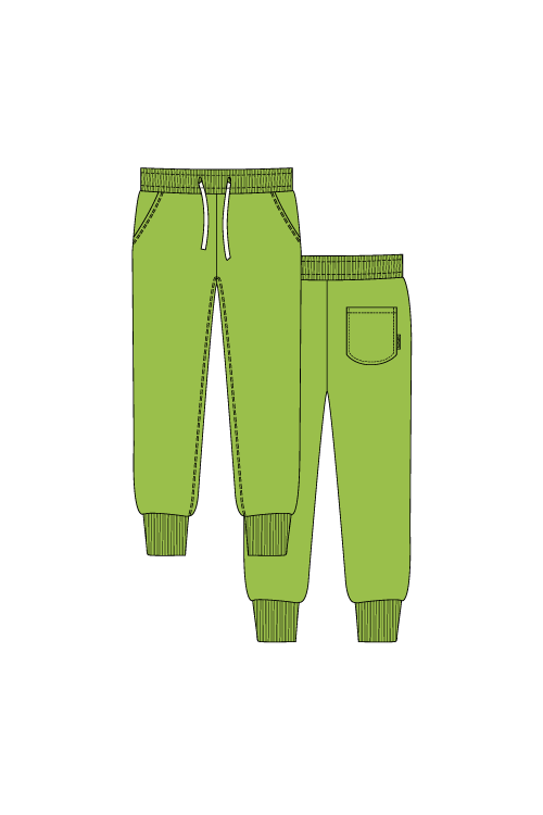 bright green sweatpants