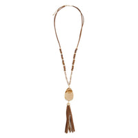 Thumbnail for Hdn2755 - Natural Stone Tassel Pendant Necklace