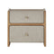 Alice Bedside Table 2 Drawer Fabric Front - Natural