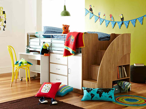 kids bed and desk