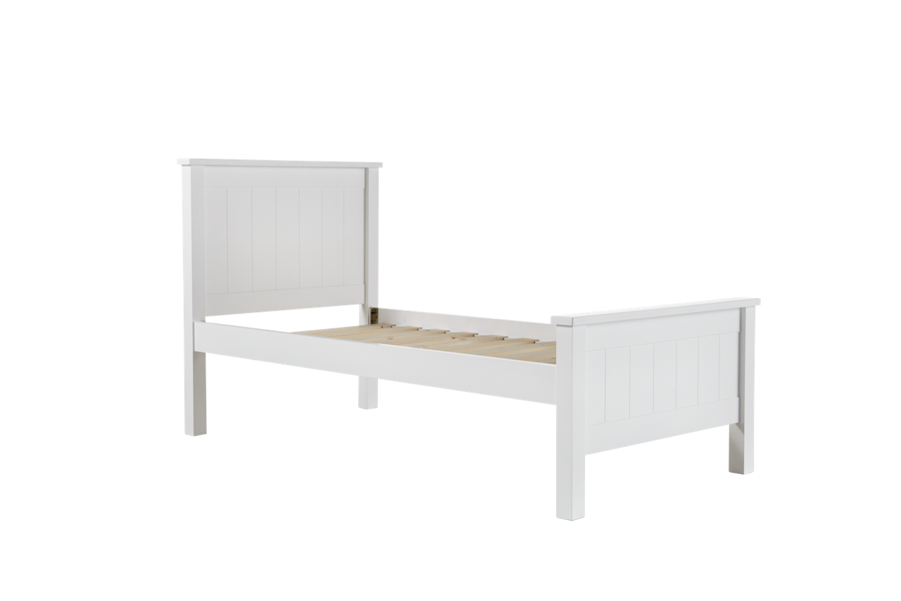 white single bed frame