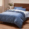 Snooze Organic Washed Cotton Quilt Cover Set - Single / Dark Blue