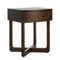 Lotus Bedside Table Curved (1 Drawer) - Chocolate