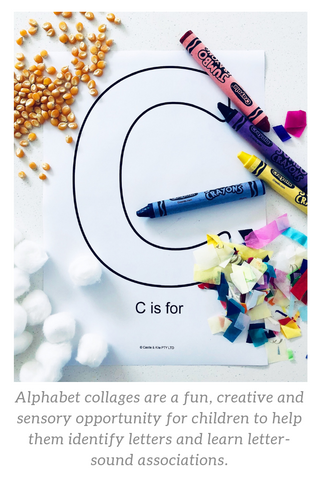 C is for crayon, confetti, cotton balls