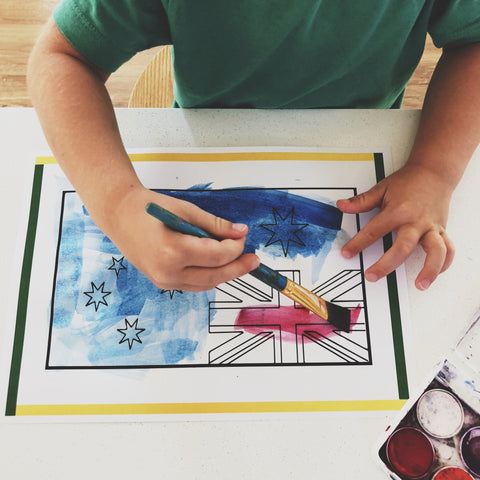 Australian Flag painted in watercolours