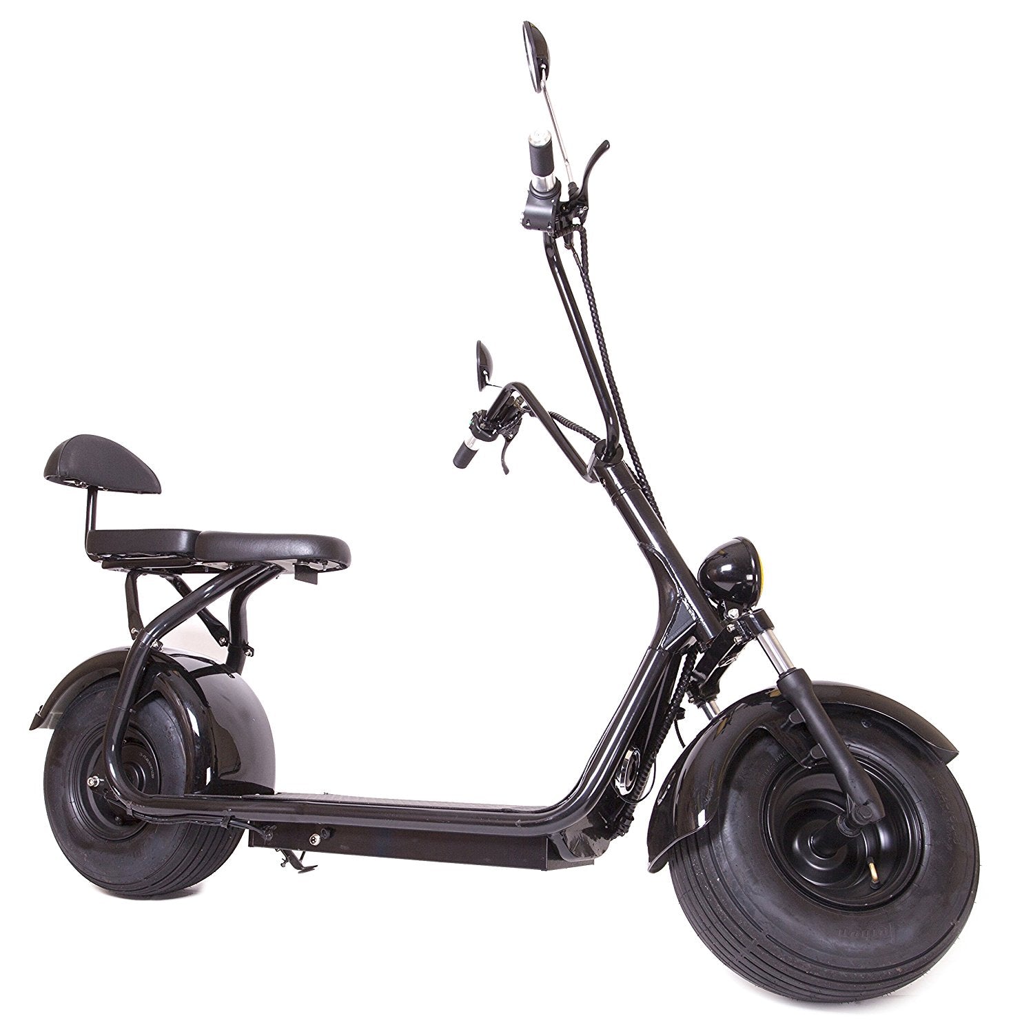 harley style 2 wheel 1200w fat tyre electric single seater scooter