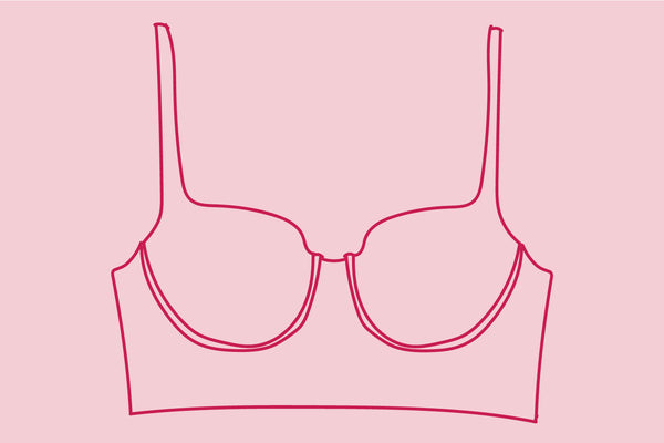 illustration of a long line bra