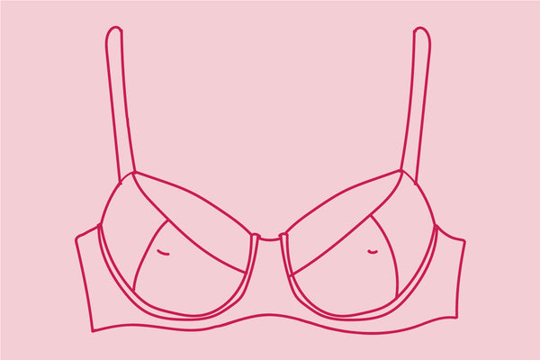 illustration of a non-padded bra