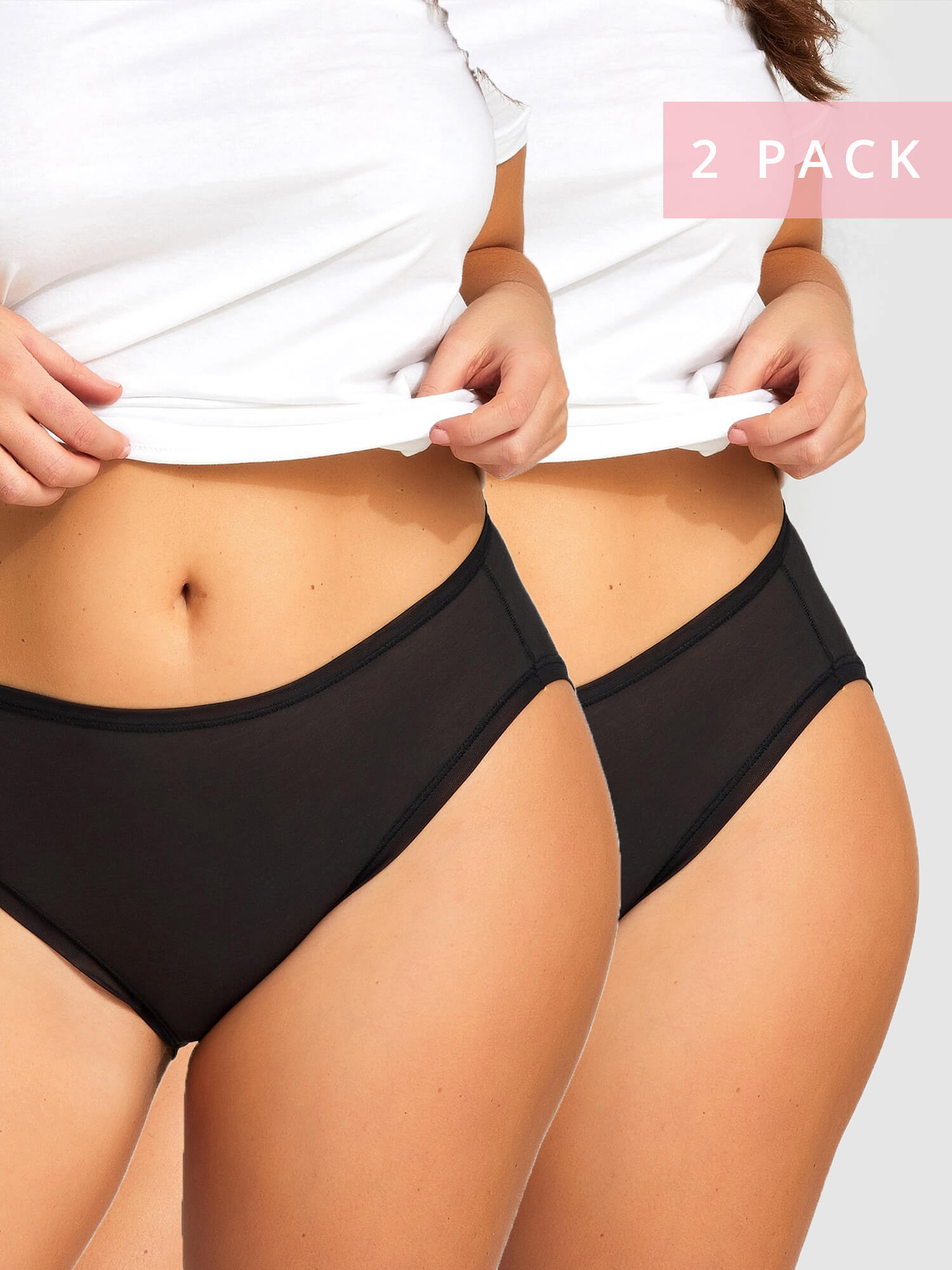 Sloggi Women's Hi Cut Brief 2 Pack - Black