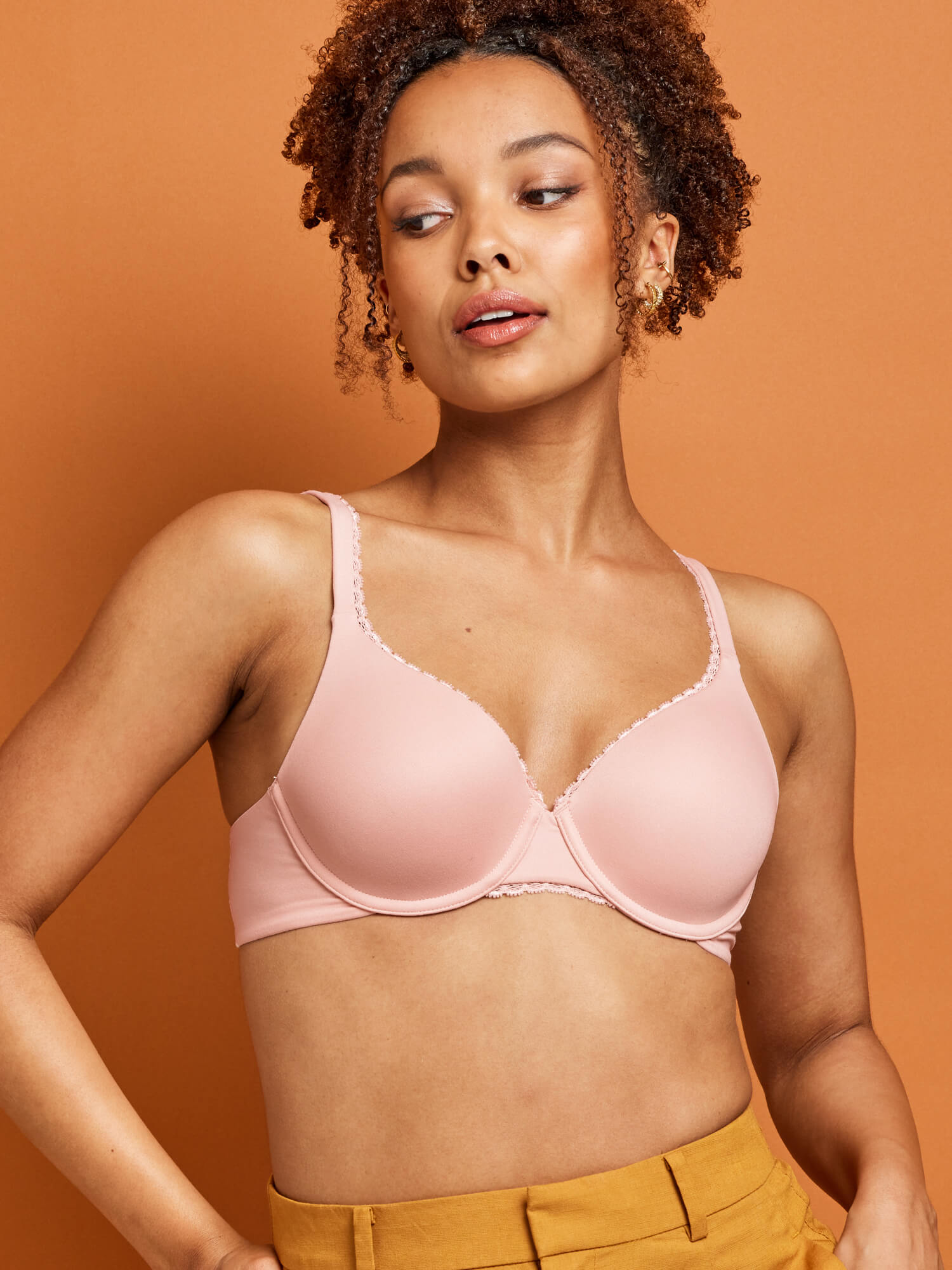 Buy TULIE (B) PEACH solid color full-coverage T Shirt bra for