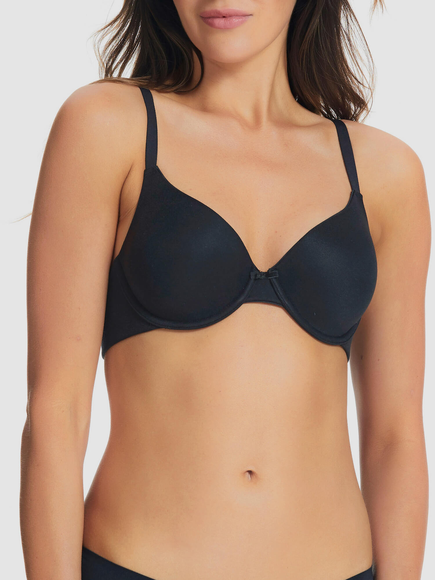 Fine Lines Womens Memory Foam Low Cut Strapless Bra, 32E, Black 