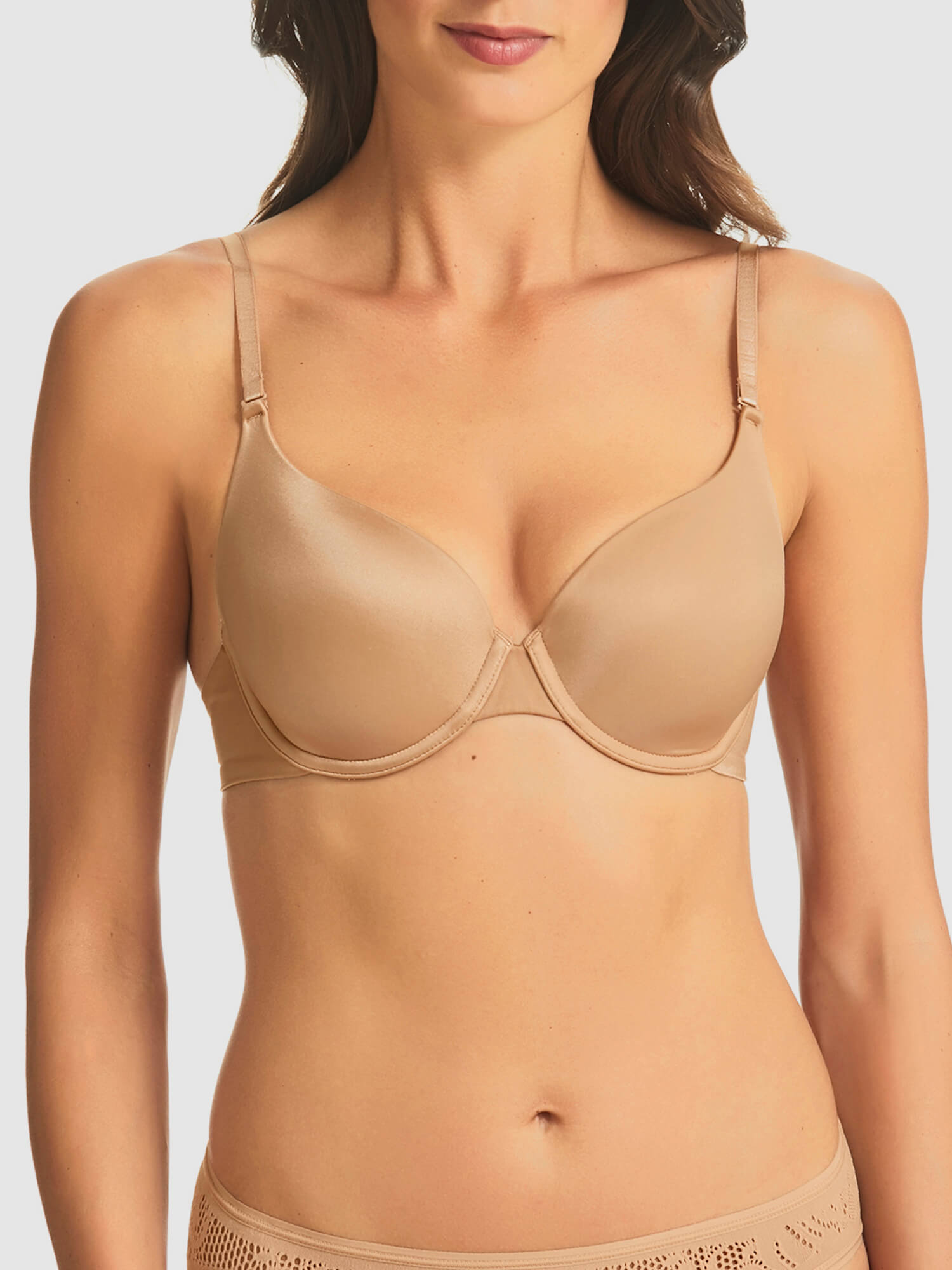 NearlyNude PLATINUM 2x2 Modal Ribbed Double Scoop Wirefree Bralette, US  Large 