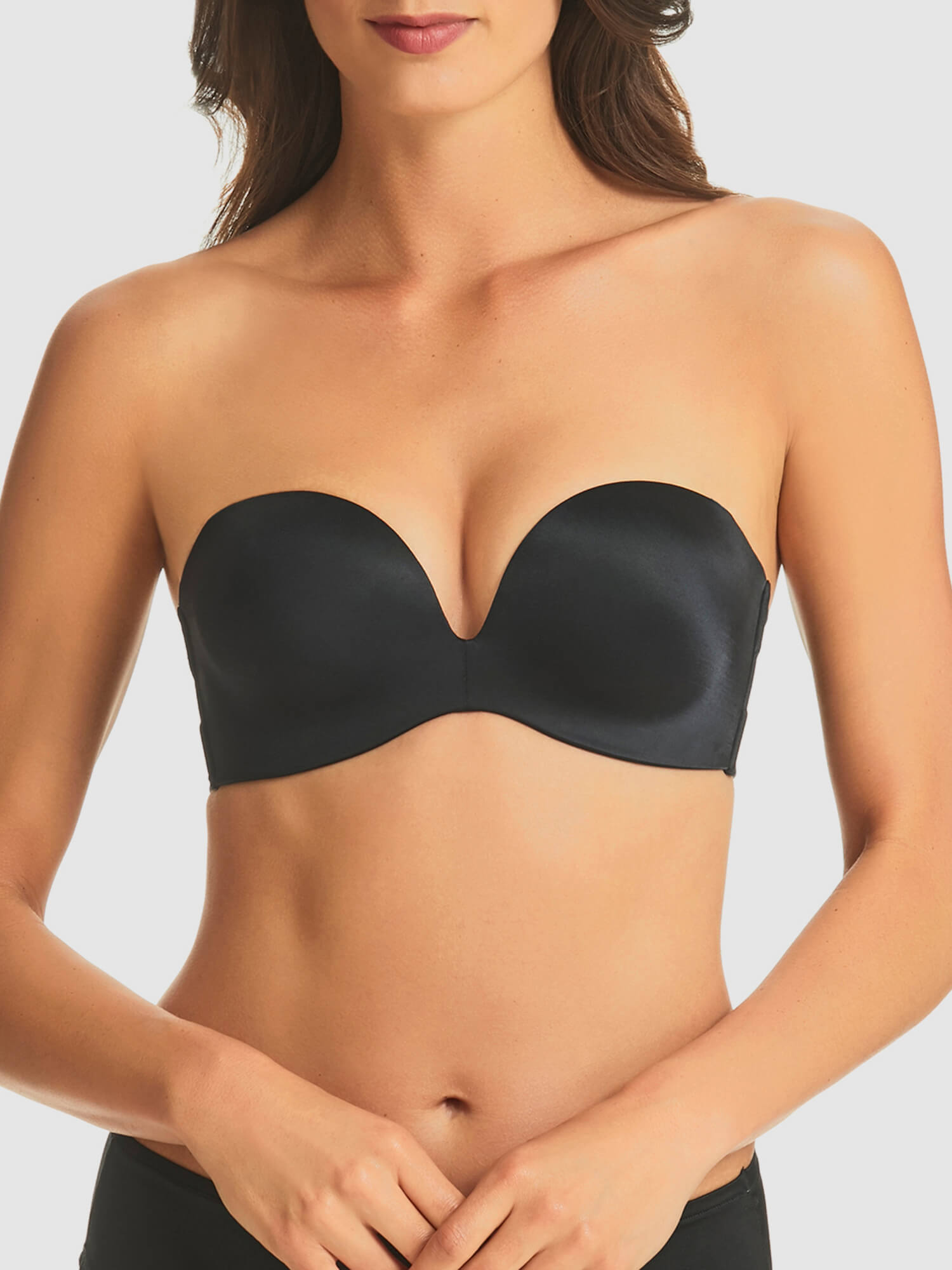  Fine Lines Women's Low Cut Strapless Convertible Bra RL030A 32D  Black : Clothing, Shoes & Jewelry