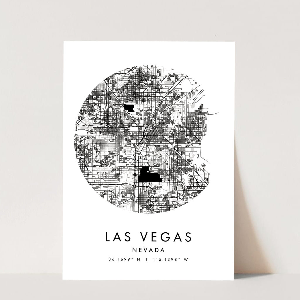 Las Vegas Nevada City Street Map Minimalist Black and White Series Greeting  Card by Design Turnpike