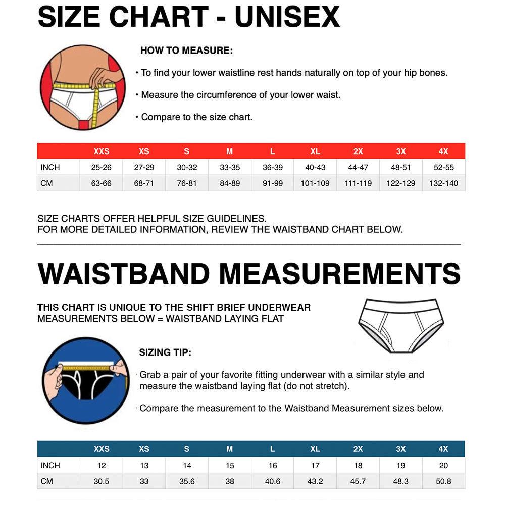 SHIFT BRIEF SIZE CHART