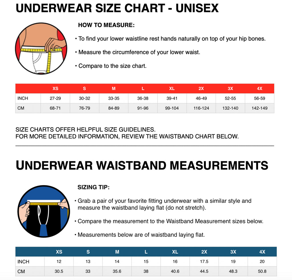 SHIFT - BOXER - SIZE CHART