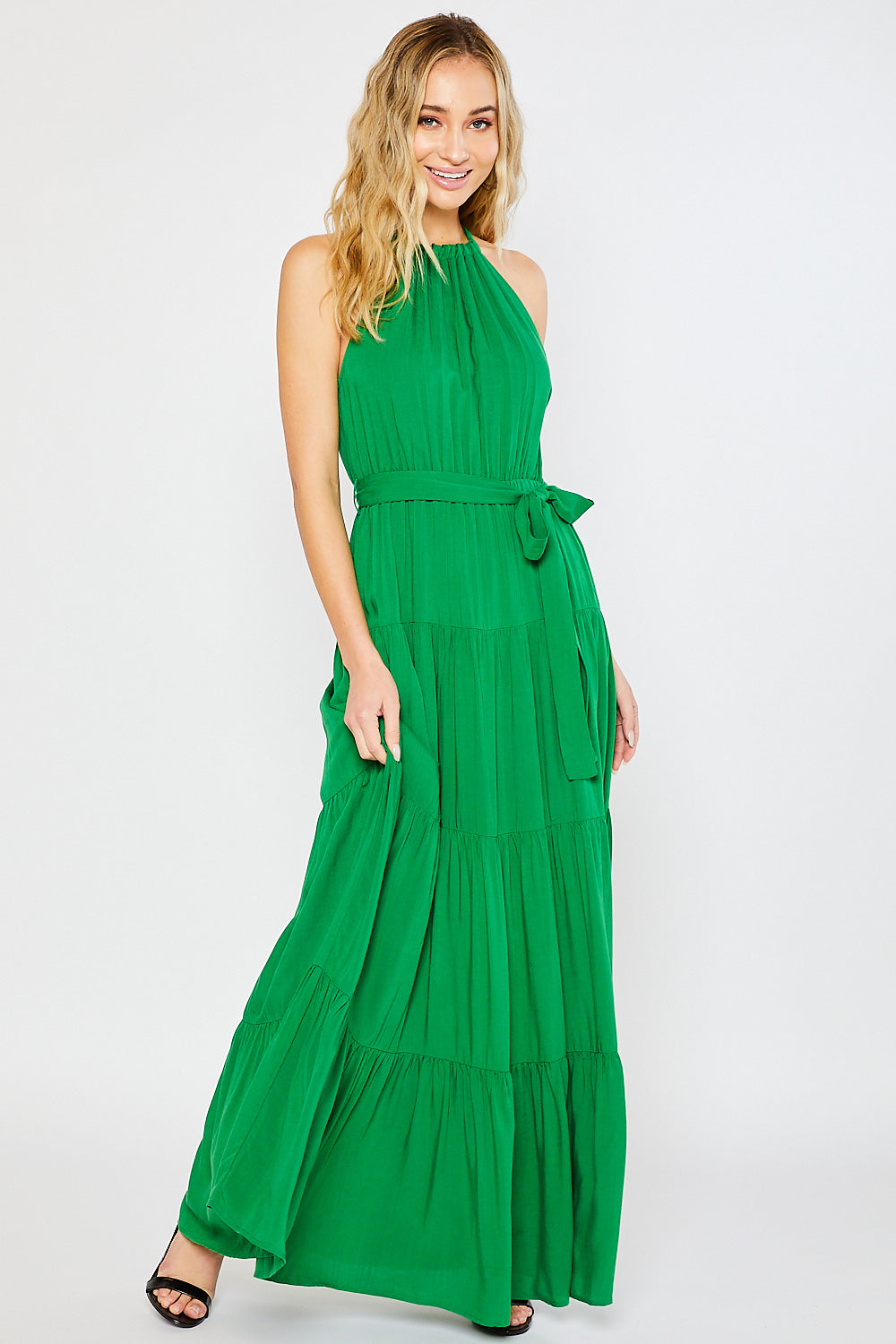 Kelly Green Halter Maxi Dress