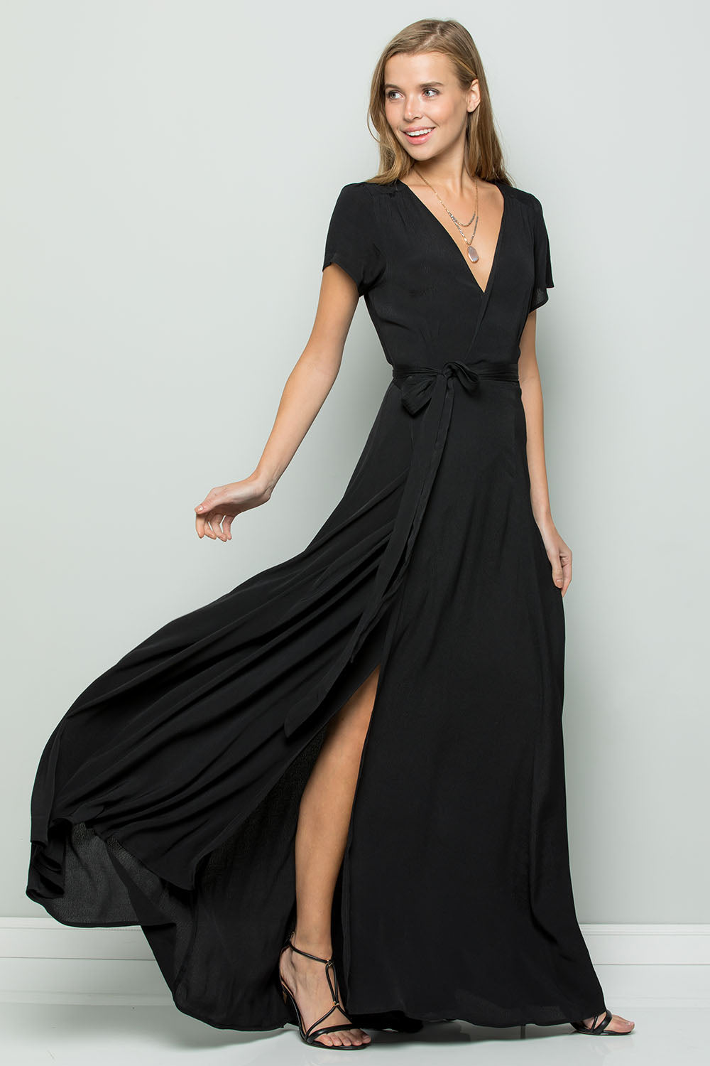 black flowy gown