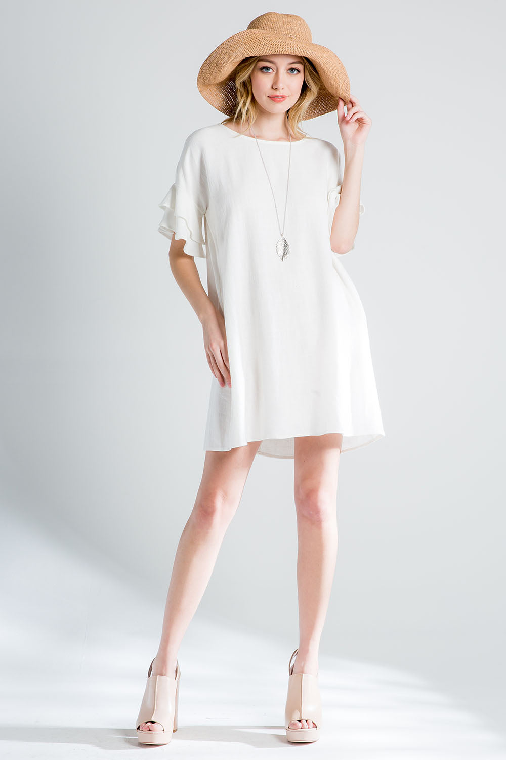 casual shift dress with sleeves