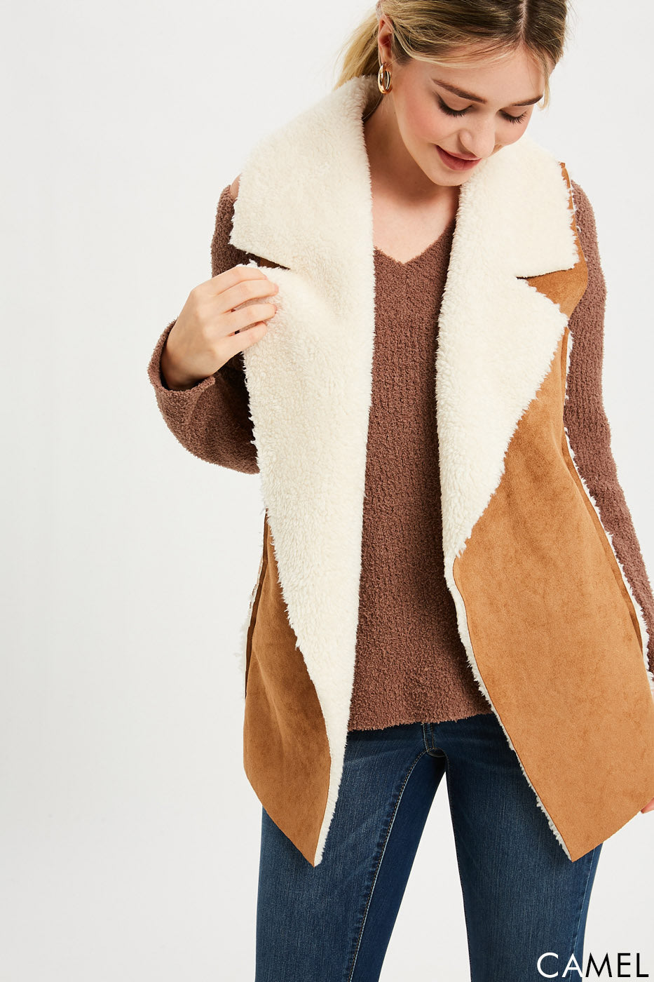 suede fur vest