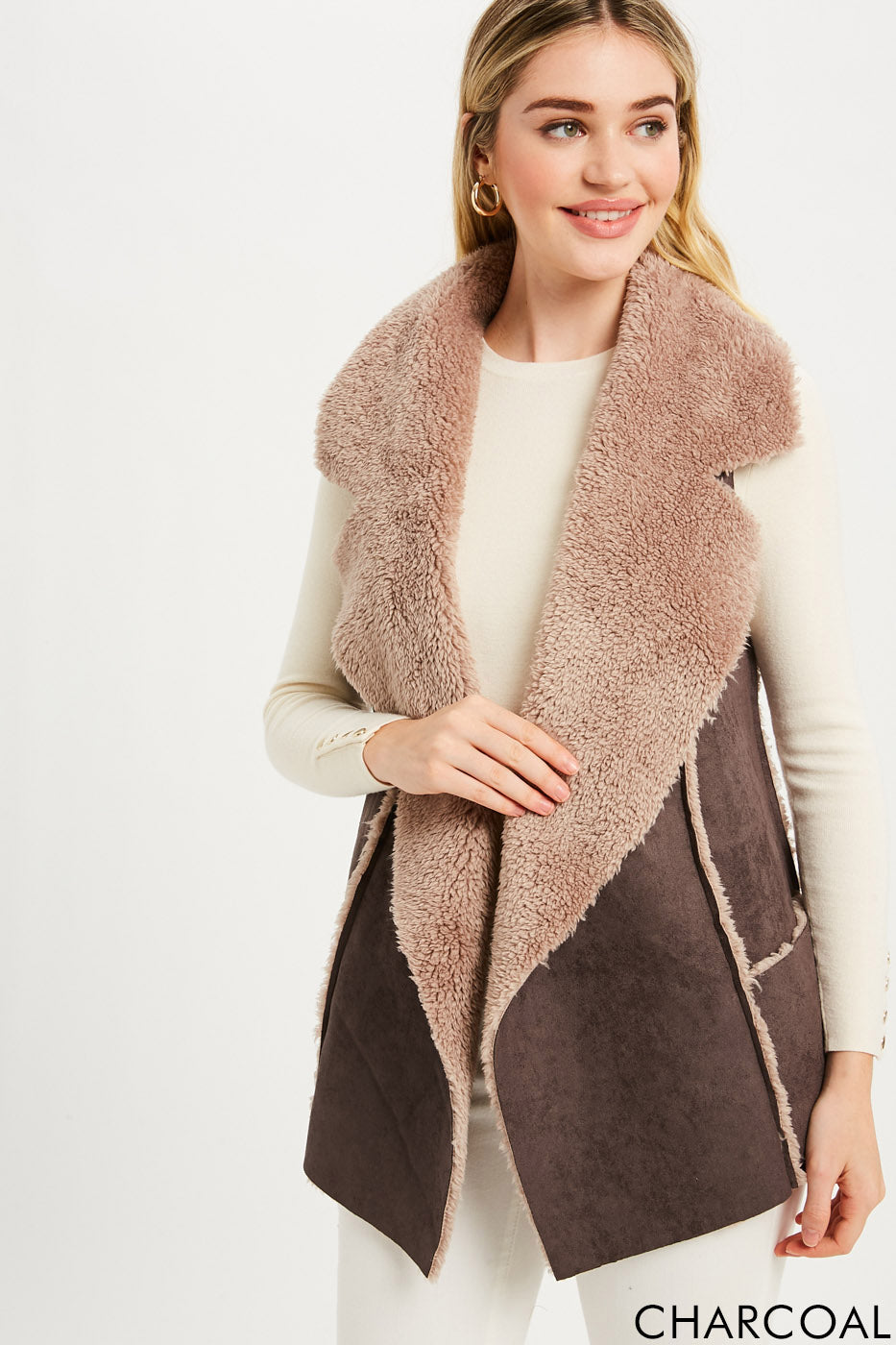 suede fur vest