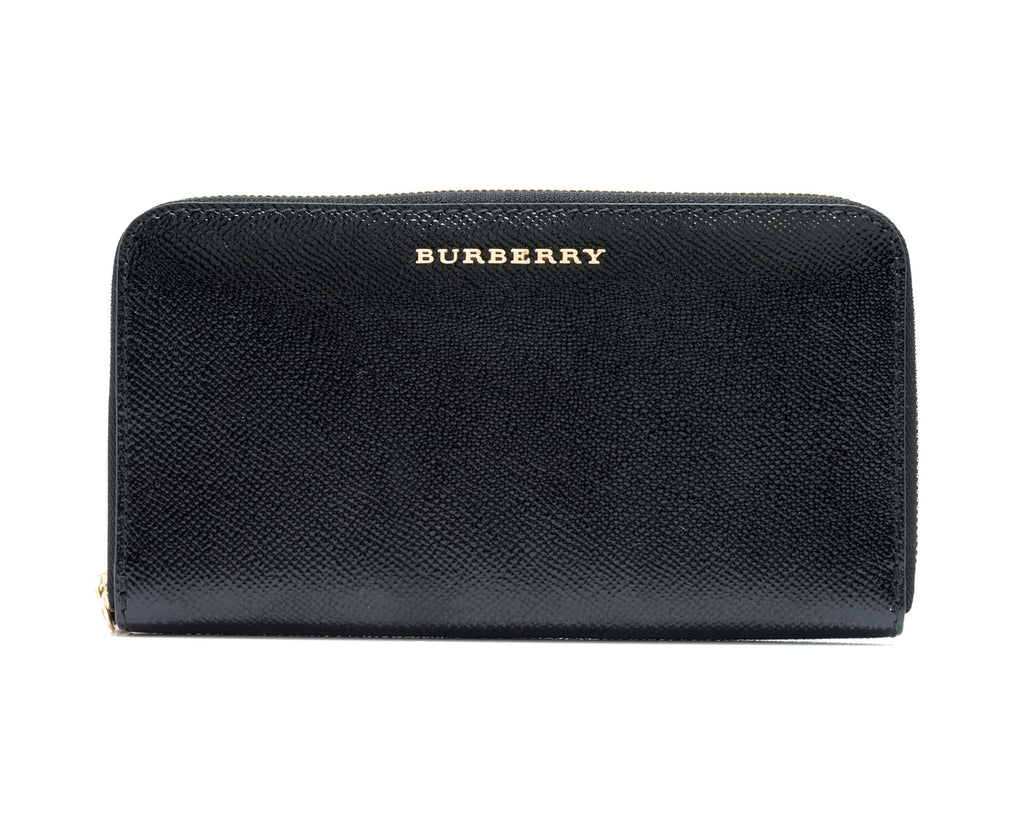 Burberry London Patent Leather Elmore Zip Around Wallet – DNovo
