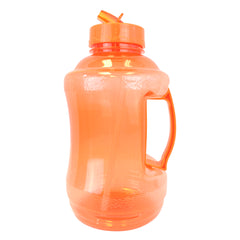 Water Bottle with Drinking Straw - Orange