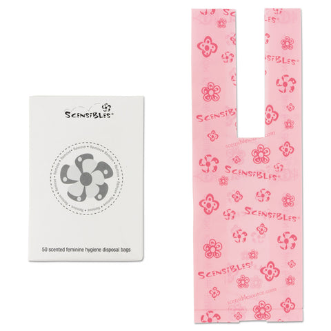 HOSPECO Scensibles Personal Disposal Bags, 3.38" x 9.75", Pink, 1,200/Carton