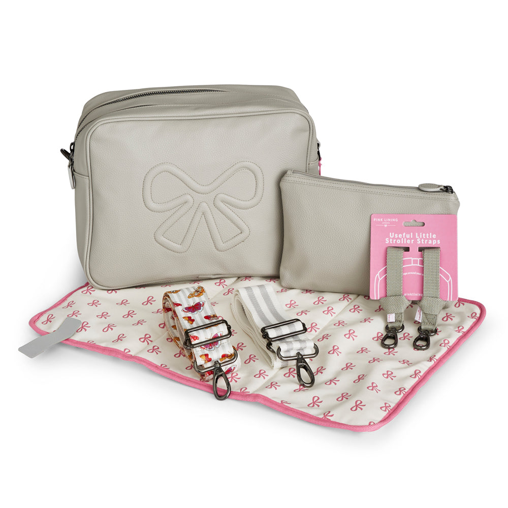 pink lining nappy bag