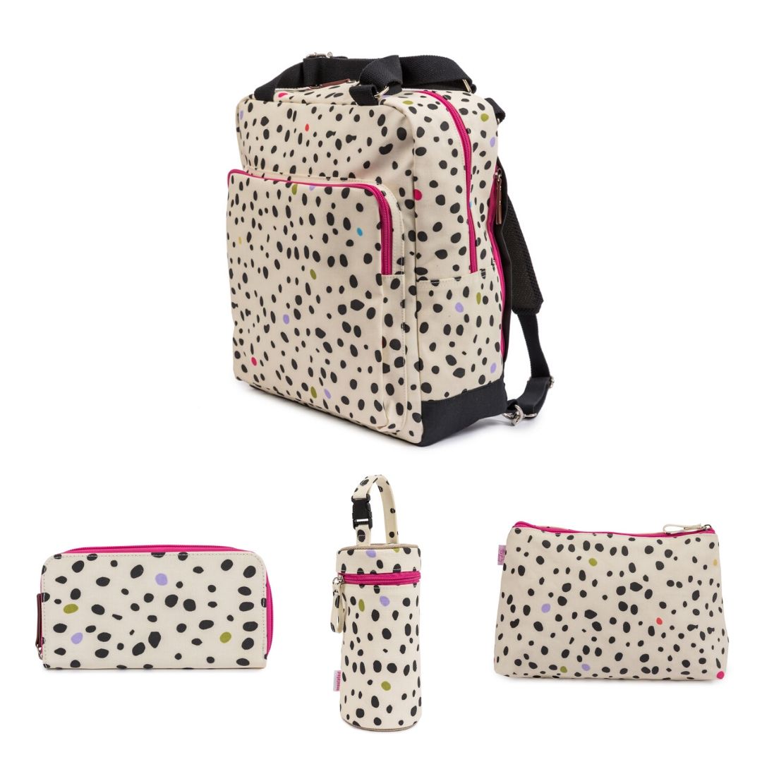 YUMMY MUMMY- DALMATIAN FEVER incl- Wash Bag, Bottle Holder, Wallet - B ...