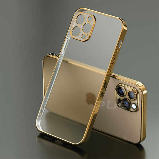 Luxury Plating Matte Transparent Soft Silicone Case For Iphone 11 12 1 Nile
