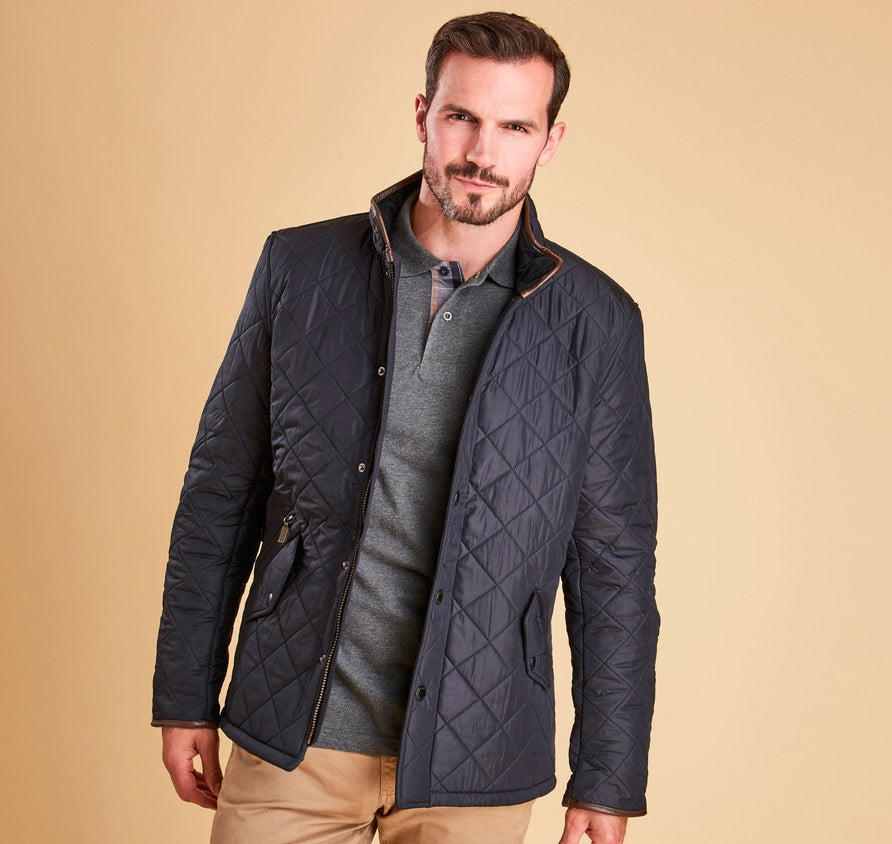 barbour powell navy quilted jacket 