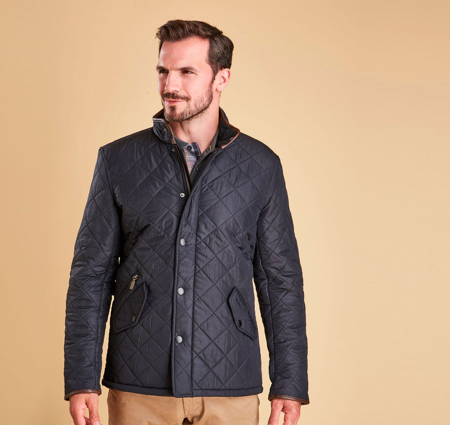 barbour navy powell quilted jacket