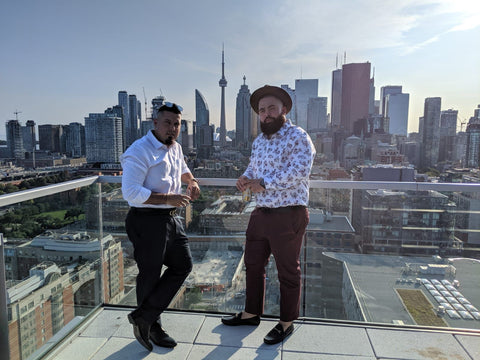 Claudio the barber and Nelson buck the barber at epilepsy Toronto for Tristan and Amari Thompson event