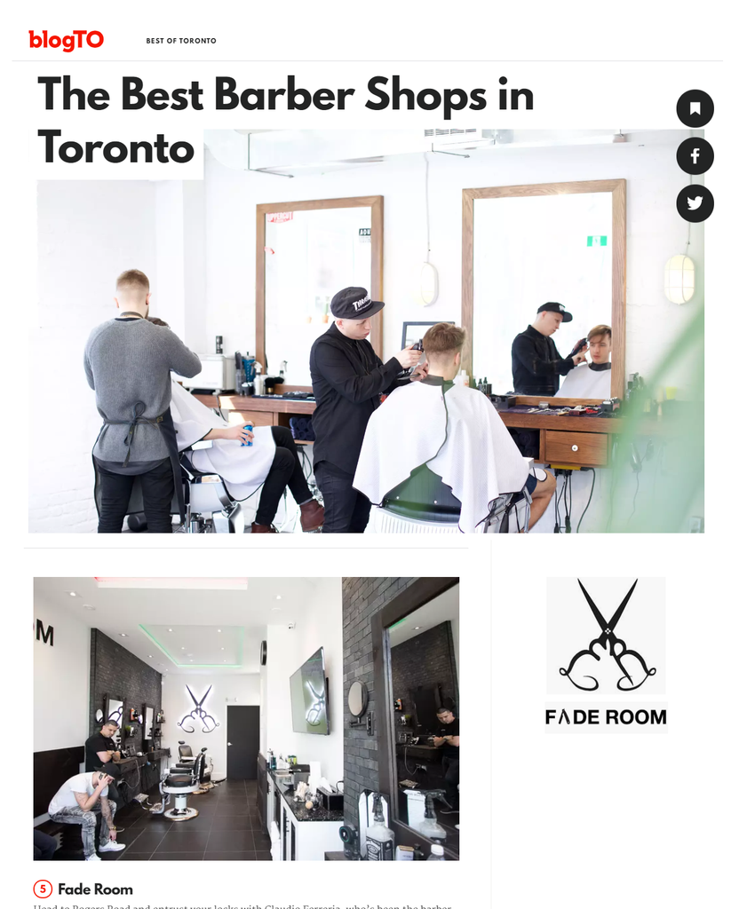 The best barbershops in Toronto - Fade Room 