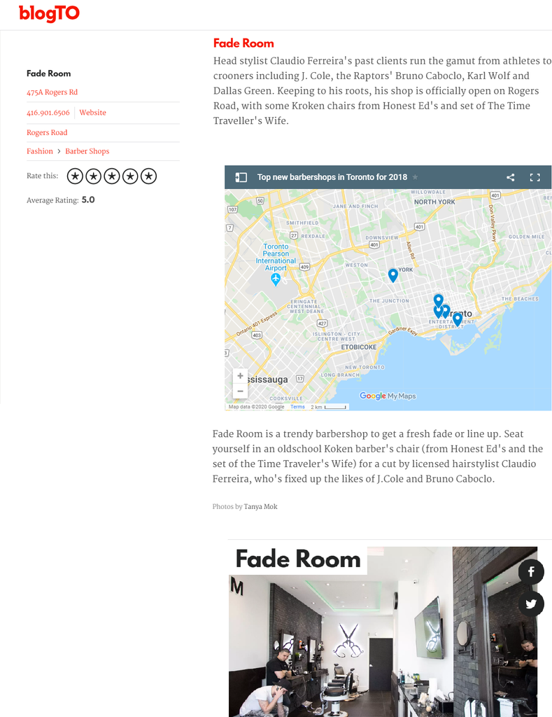 Fade Room barbershop top 5 new barbershops in Toronto