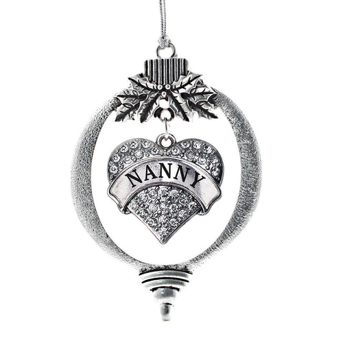 Nanny Pave Heart Charm Christmas / Holiday Ornament