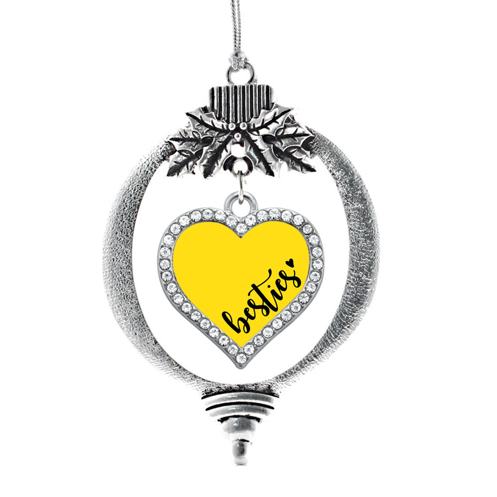 Yellow Besties Open Heart Charm Christmas / Holiday Ornament - InspiredChristmas product image