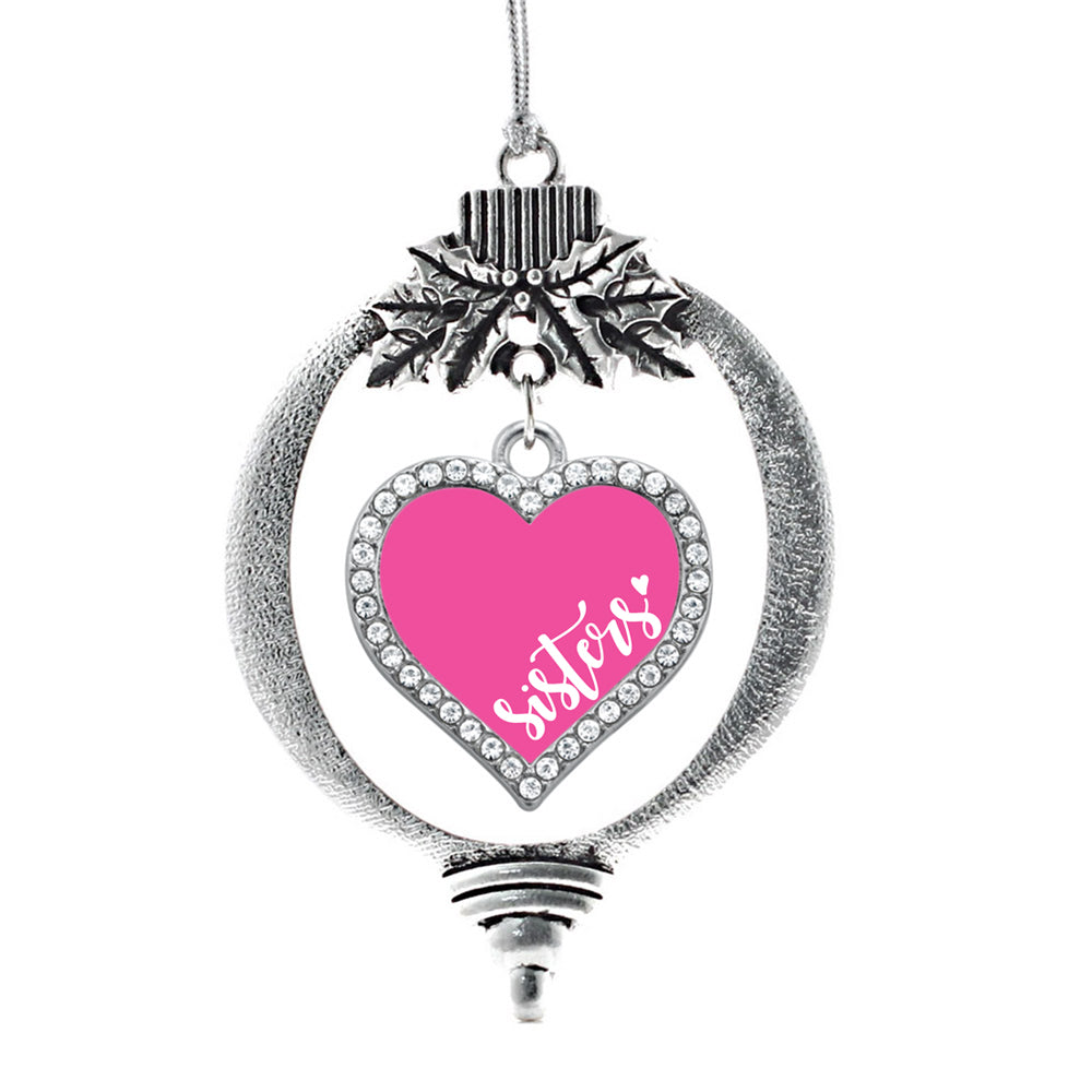 Pink Sisters Open Heart Charm Christmas / Holiday Ornament - InspiredChristmas product image