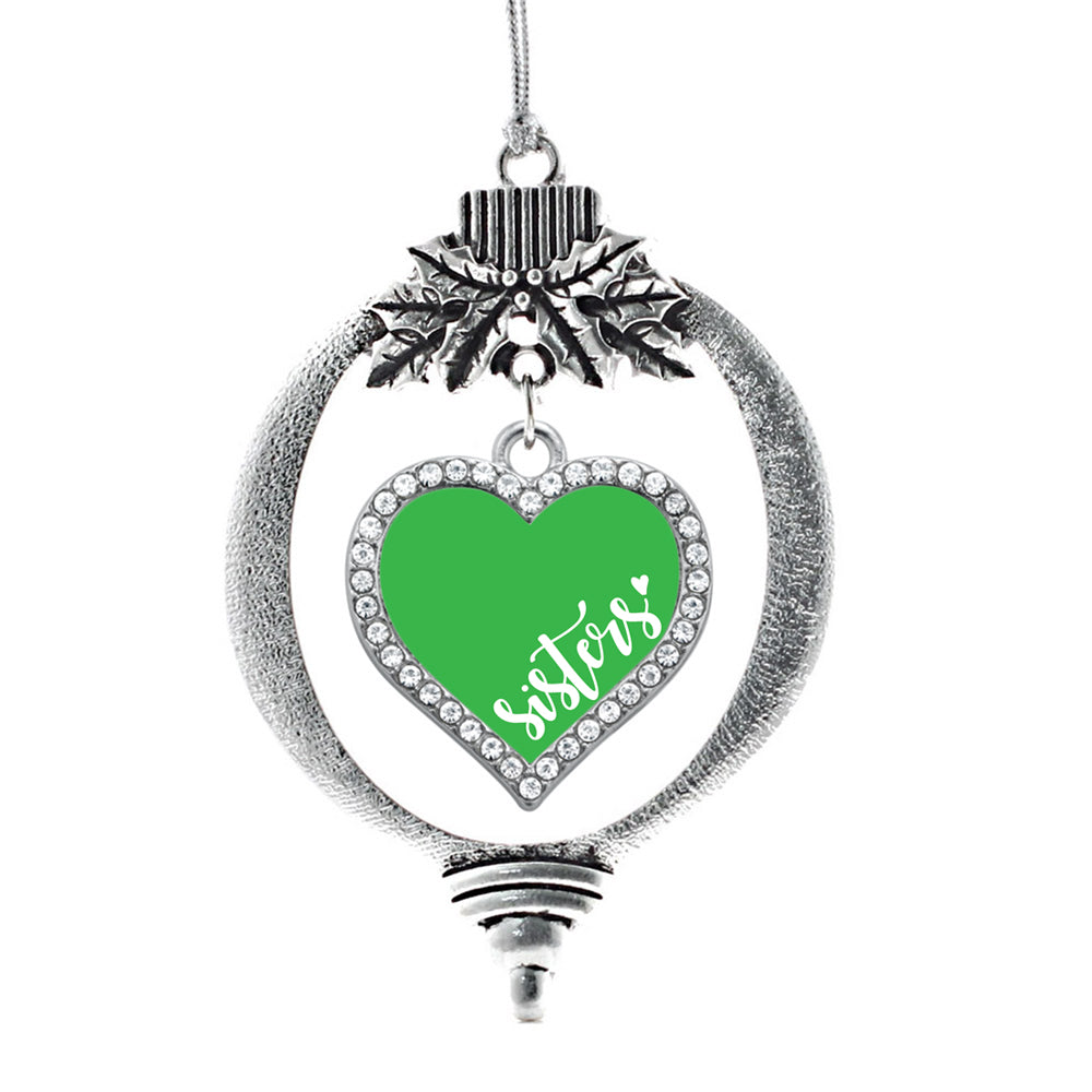 Green Sisters Open Heart Charm Christmas / Holiday Ornament - InspiredChristmas product image