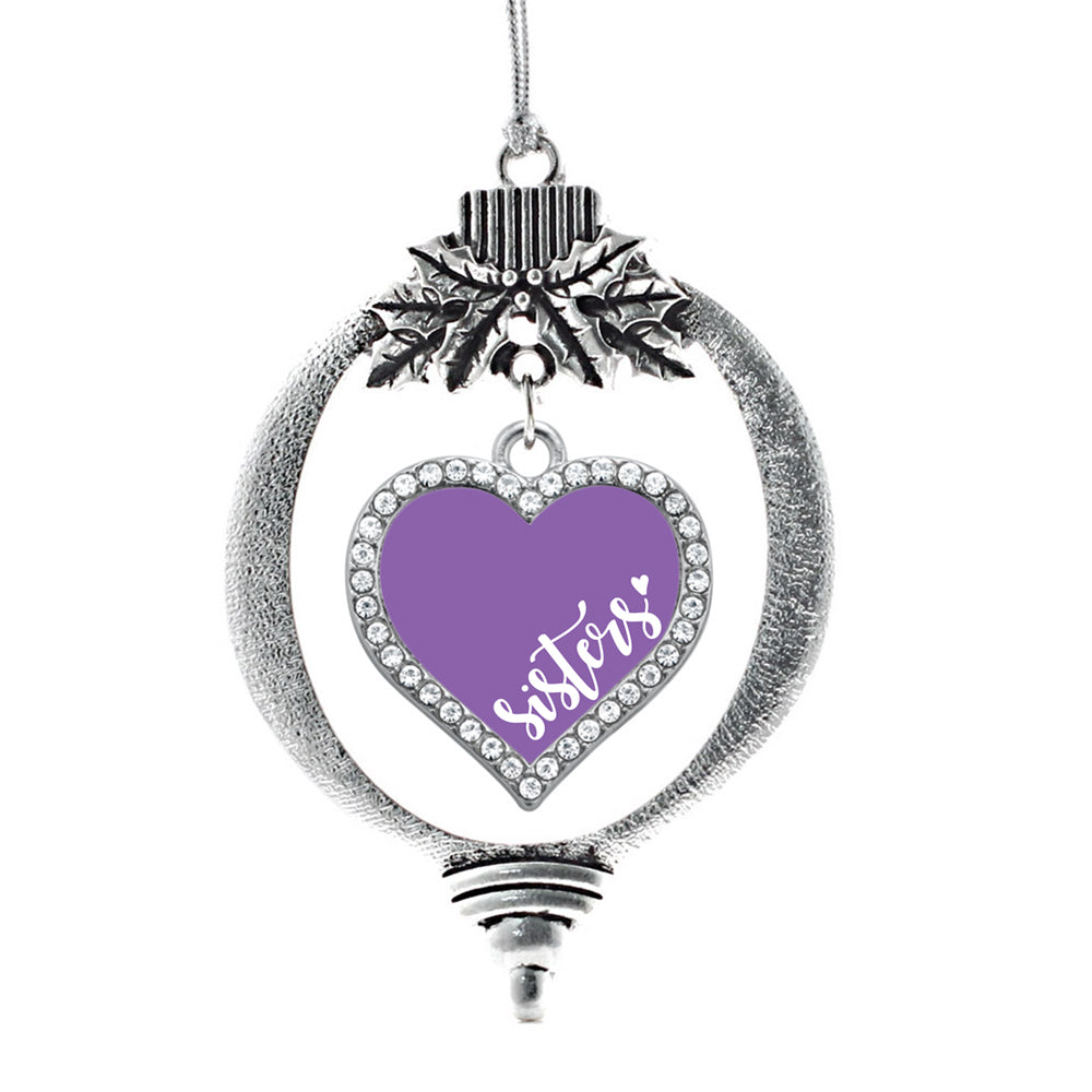 Purple Sisters Open Heart Charm Christmas / Holiday Ornament - InspiredChristmas product image