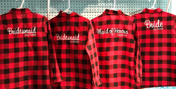 plaid bridesmaid shirts