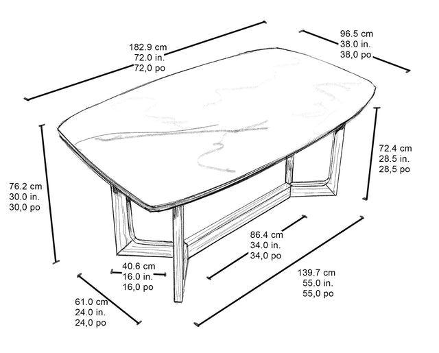 Adelaide Dining Table 72 Slk Home