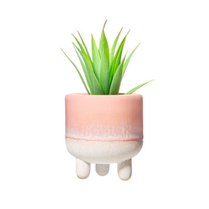Stoneware Glazed Mini Planter - Pink
