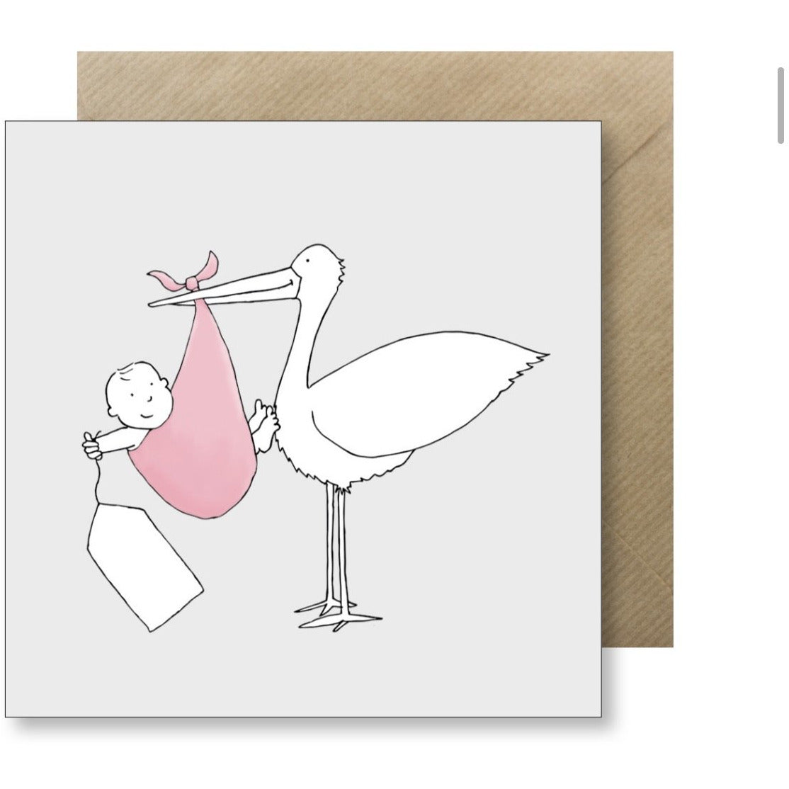 Lucy Driver New Baby Card - pink (6078269128870)