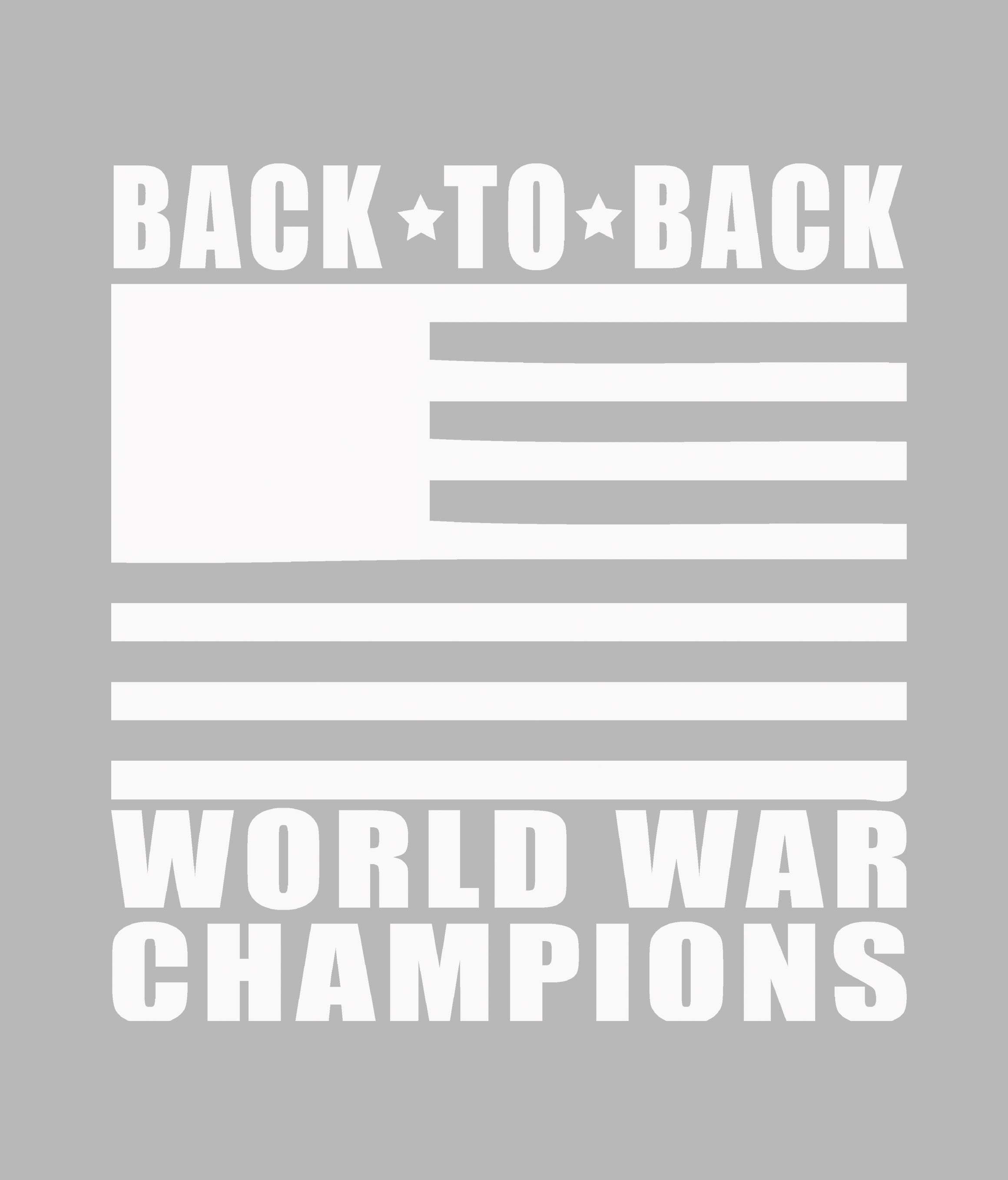 back to back world war champs decal