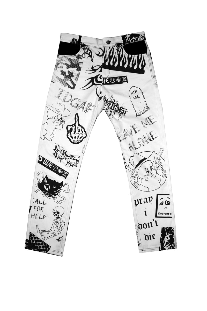 LEAVE ME ALONE Tattoo Jeans – Whatever 21