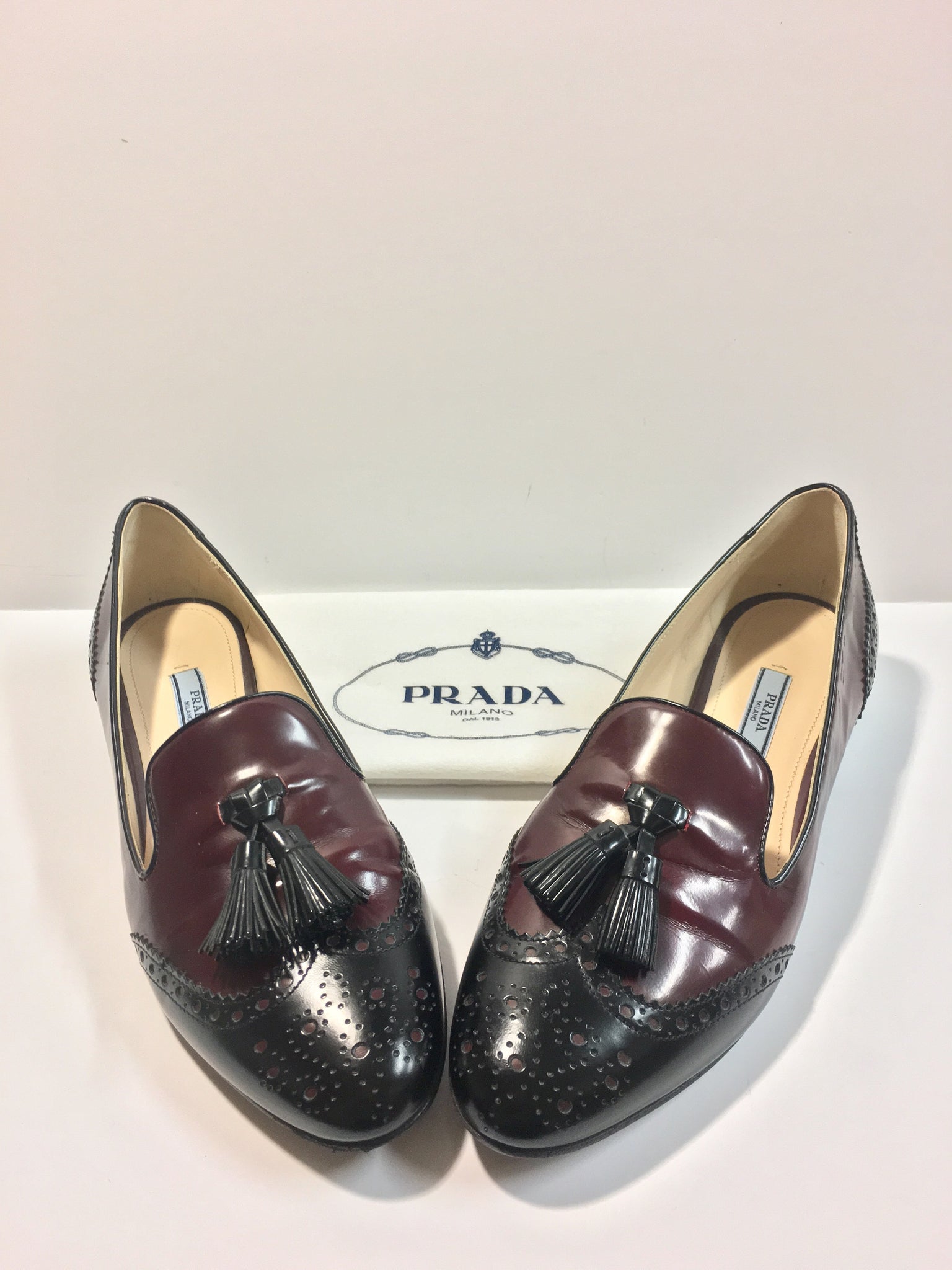 prada tassel loafers